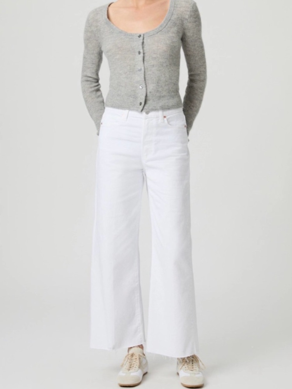 Paige Anessa Raw Hem in Crisp white